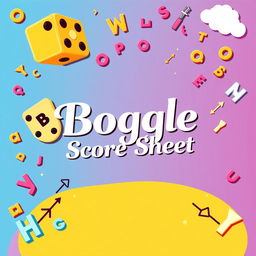 A beautifully designed cover for a Boggle score sheet