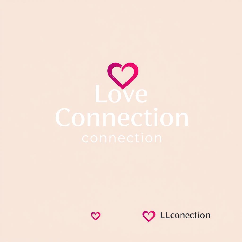 A modern logo design for a dating app named 'Love Connection', featuring a heart icon intertwined with a connection symbol, vibrant colors indicative of romance like red and pink, elegant typography for the app name, playful yet sophisticated design, minimalistic style, suitable for both mobile and web platforms, conveying love, connection, and compatibility