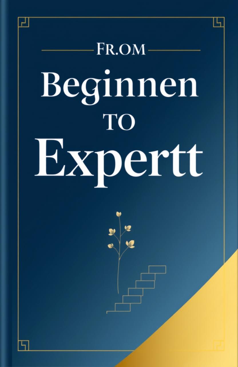 An elegant book cover design for a title 'From Beginner to Expert: The Process of Developing Interests and Skills'