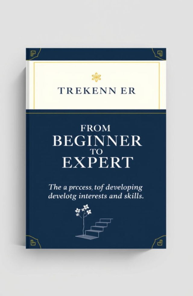 An elegant book cover design for a title 'From Beginner to Expert: The Process of Developing Interests and Skills'