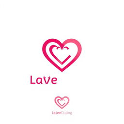 A modern and sleek logo design for a dating platform, featuring a heart shape intertwined with a digital element, symbolizing love and technology