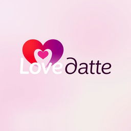 A modern and sleek logo design for a dating platform, featuring a heart shape intertwined with a digital element, symbolizing love and technology