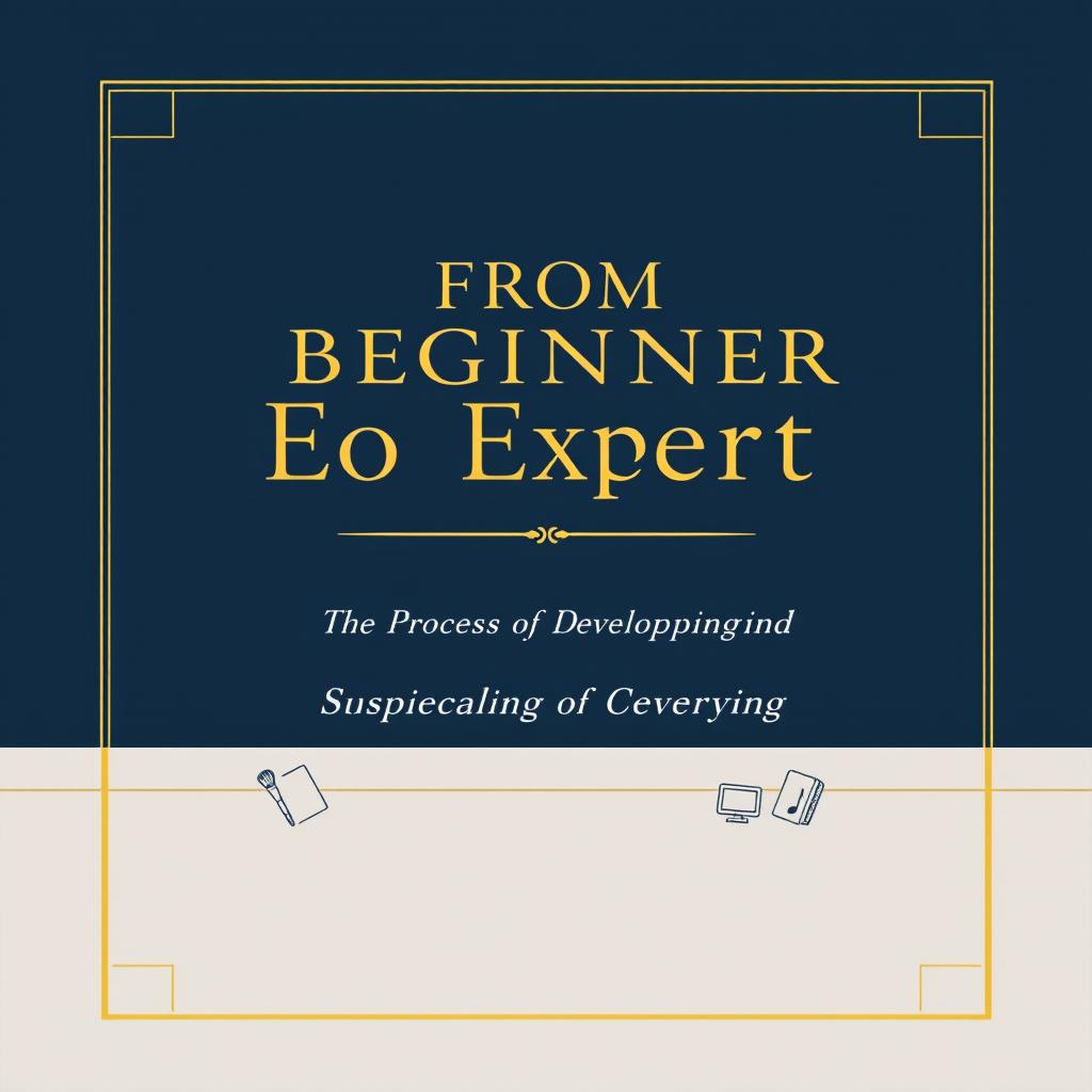 An elegant book cover design for a book titled 'From Beginner to Expert: The Process of Developing Interests and Skills'