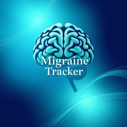 A visually appealing cover design for a migraine tracker, featuring a calming and soothing color palette of blues and greens