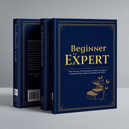 An elegant book cover design including the front, back, and spine for the title 'From Beginner to Expert: The Process of Developing Interests and Skills'