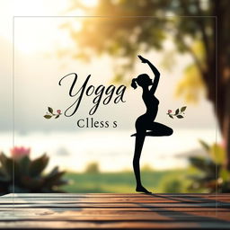 A beautifully designed cover for a yoga class planner, showcasing a serene and inviting atmosphere