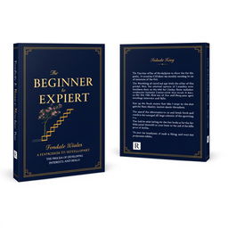An elegant book cover design set for 'From Beginner to Expert: The Process of Developing Interests and Skills', consisting of separate designs for the front, back, and spine