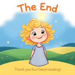 A heartwarming illustration of a little girl named Sara with curly golden hair, smiling as she looks up at a big, bright star shining in the night sky