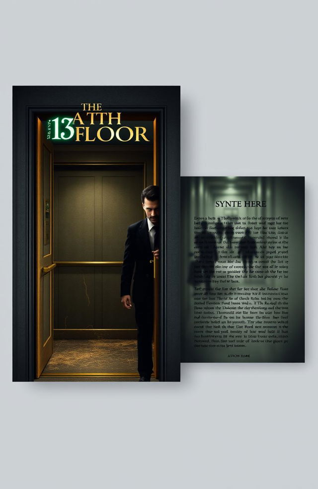 A flat, straight layout design for a book titled 'The 13th Floor', showing the front and back covers side by side