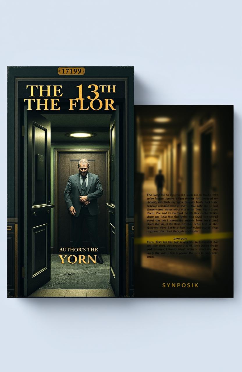 A flat, straight layout design for a book titled 'The 13th Floor', showing the front and back covers side by side