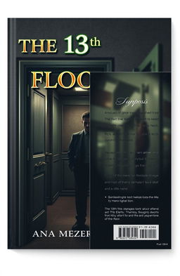 A flat, straight layout design for a book titled 'The 13th Floor', showing the front and back covers side by side