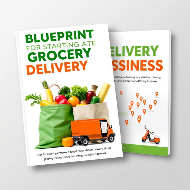 A professional and appealing eBook cover design for 'Blueprint for Starting a Grocery Delivery Business'