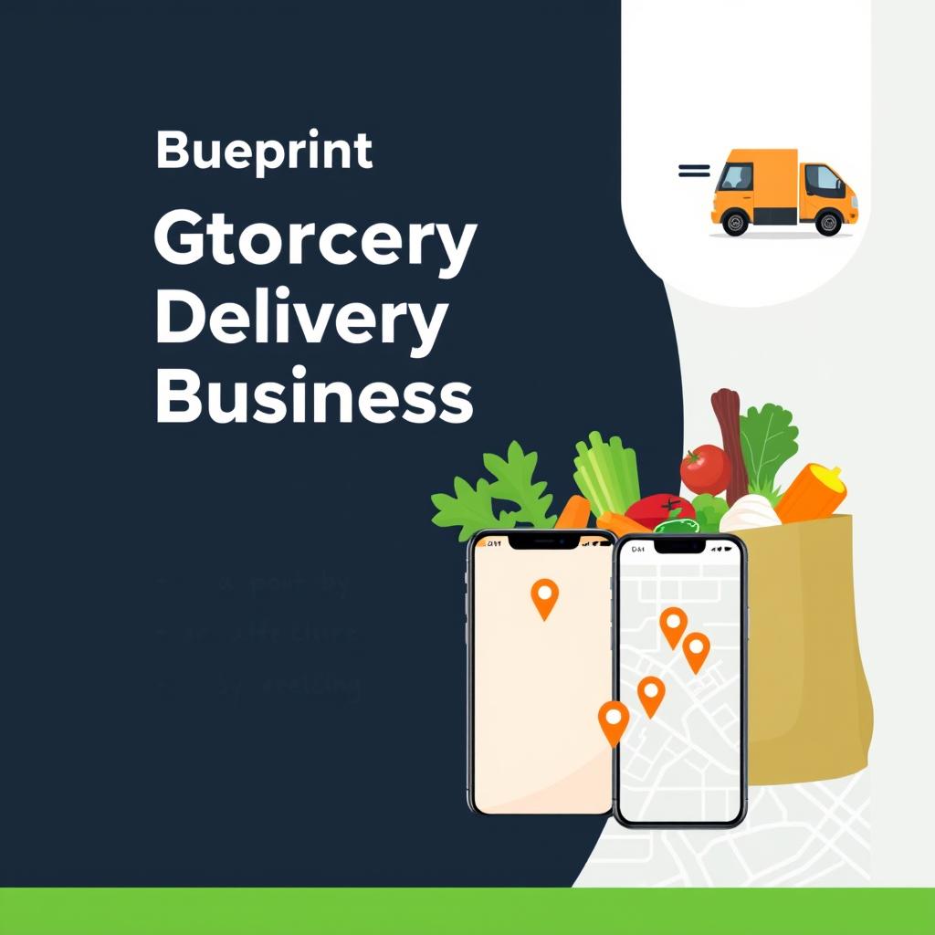 A professional and appealing eBook cover design for 'Blueprint for Starting a Grocery Delivery Business'