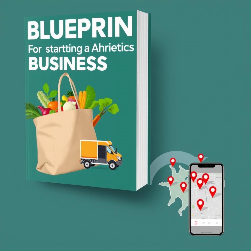 A professional and appealing eBook cover design for 'Blueprint for Starting a Grocery Delivery Business'