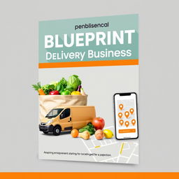 A professional and appealing eBook cover design for 'Blueprint for Starting a Grocery Delivery Business'