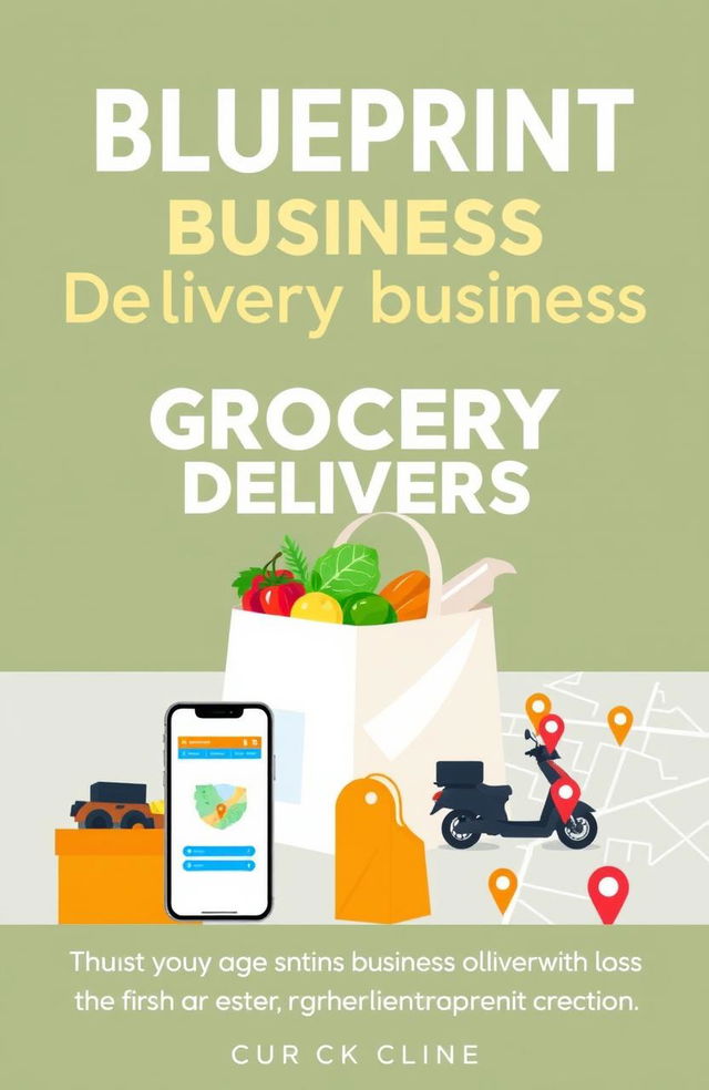 A professional eBook cover for a guide titled 'Blueprint for Starting a Grocery Delivery Business'