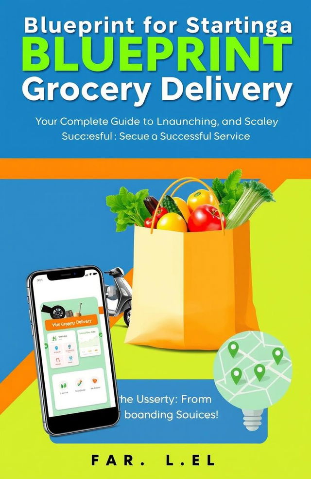 A professional and appealing eBook cover for a guide titled 'Blueprint for Starting a Grocery Delivery Business'