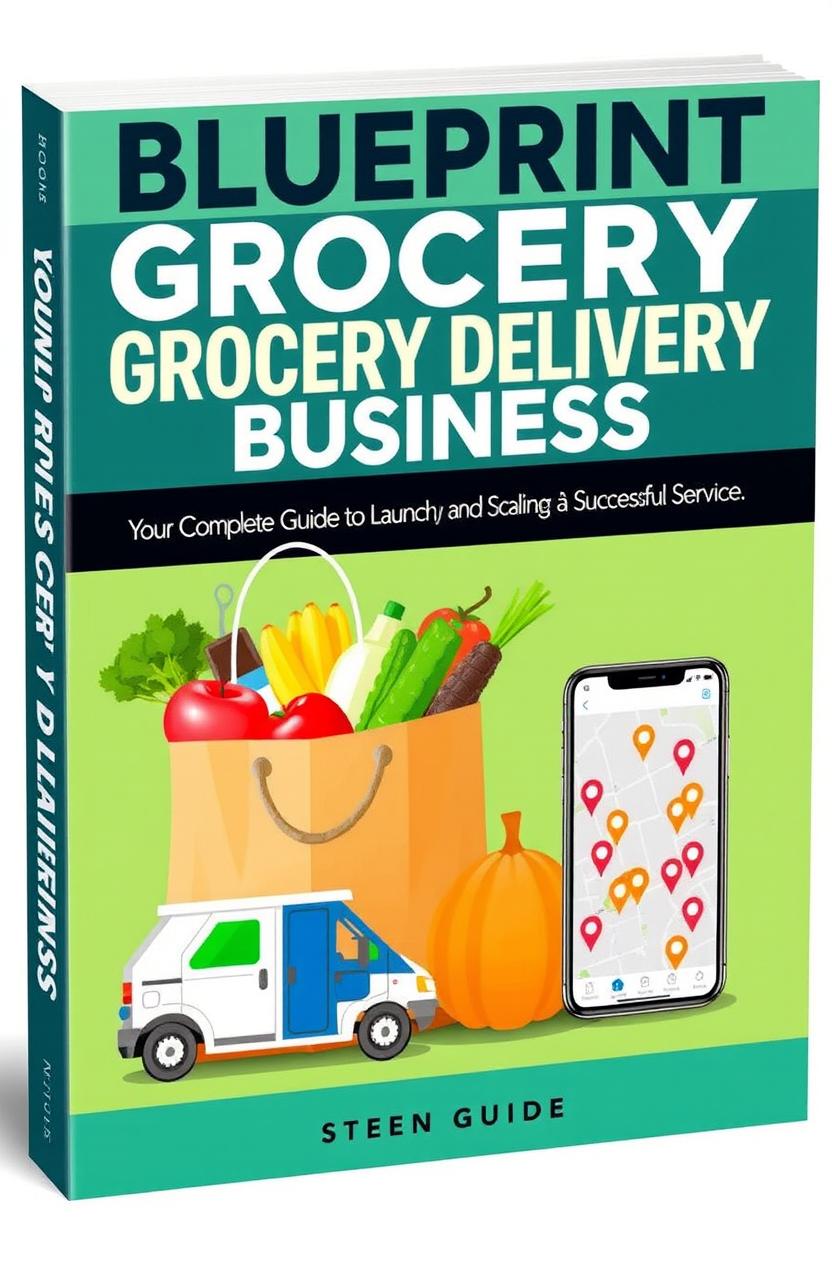 A professional and appealing eBook cover for a guide titled 'Blueprint for Starting a Grocery Delivery Business'