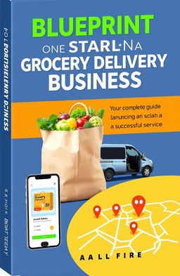 A professional and appealing eBook cover for a guide titled 'Blueprint for Starting a Grocery Delivery Business'