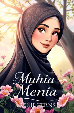 A stunning book cover design featuring a beautiful Muslim female character