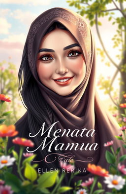 A stunning book cover design featuring a beautiful Muslim female character