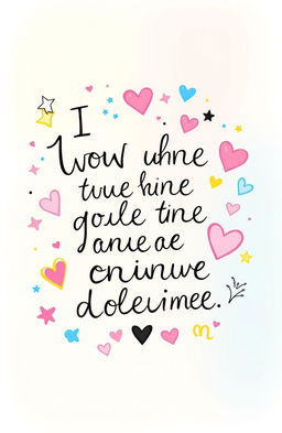 A whimsical and colorful illustration featuring an inspirational quote beautifully handwritten in a flowing script