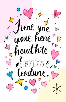 A whimsical and colorful illustration featuring an inspirational quote beautifully handwritten in a flowing script