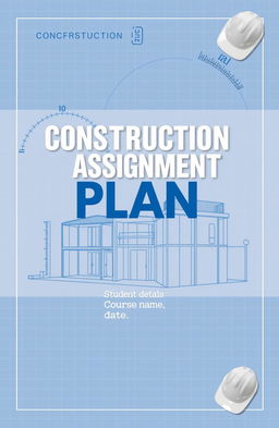 A professional and visually appealing cover page for a construction assignment plan
