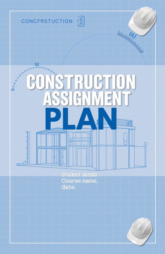 A professional and visually appealing cover page for a construction assignment plan