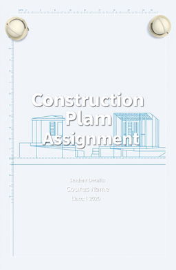 A professional and visually appealing cover page for a construction assignment plan