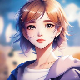 A high-quality digital art image of a beautiful girl in anime style