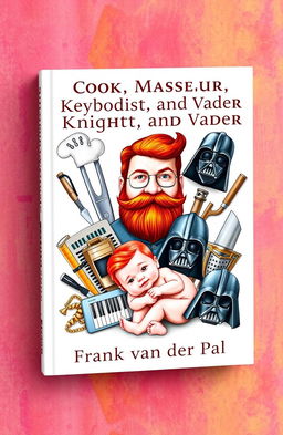 Book cover featuring a man with a striking red beard and mustache, styled in a whimsical manner