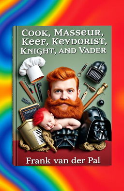 Book cover featuring a man with a striking red beard and mustache, styled in a whimsical manner