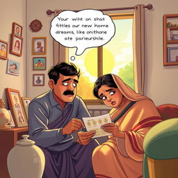 A captivating illustration inspired by the theme of dreams and aspirations in Premchand's story about winning the lottery