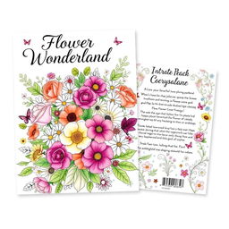 A beautiful coloring book design featuring intricate floral patterns suitable for both the front and back cover