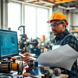 A skilled mechanical engineer working on an innovative project