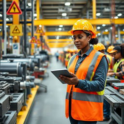 A dynamic production supervisor in a modern factory setting