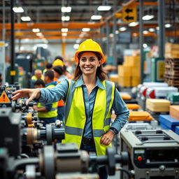 A proactive production supervisor in a bustling manufacturing environment