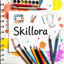 A creative and vibrant cover page titled 'Skillora'