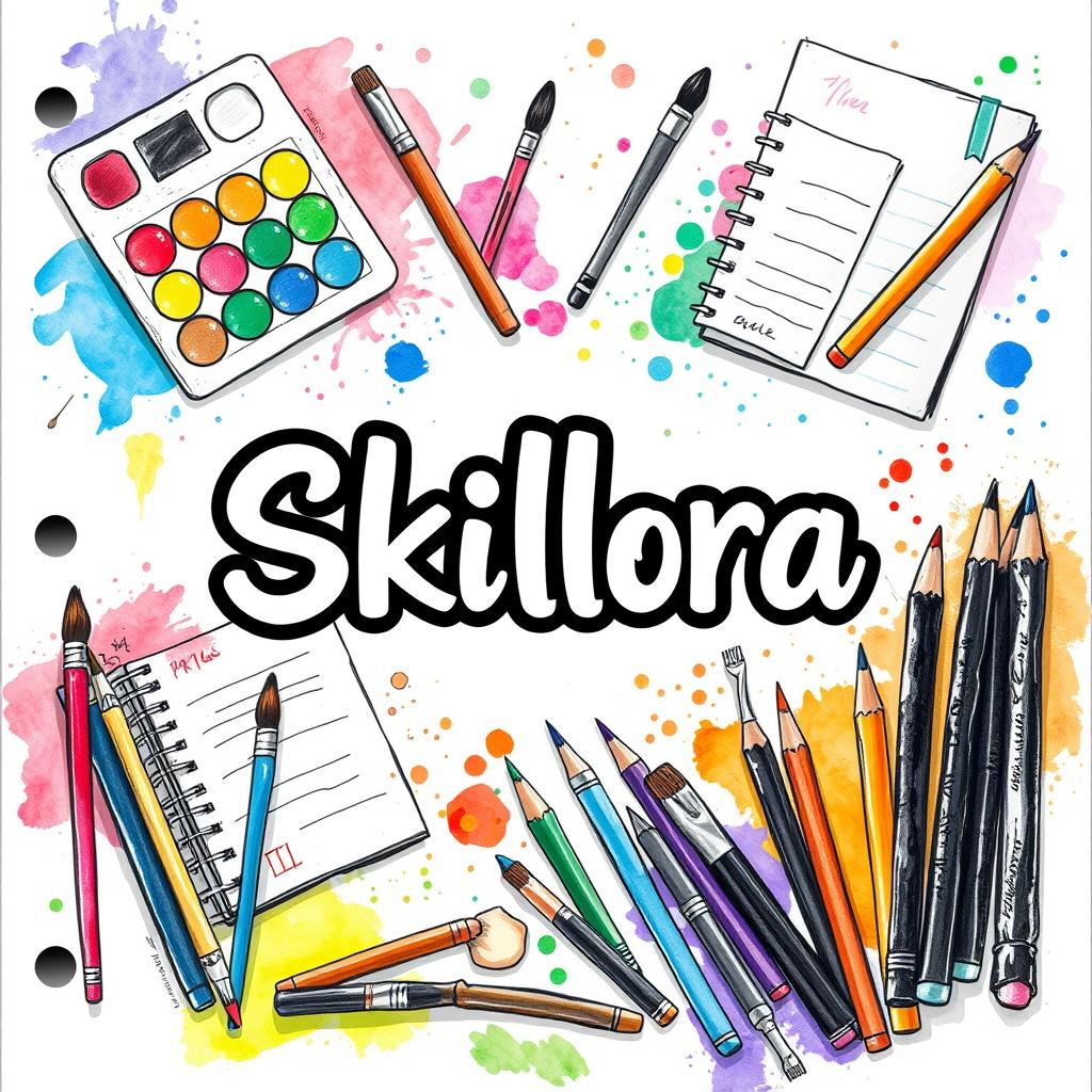 A creative and vibrant cover page titled 'Skillora'