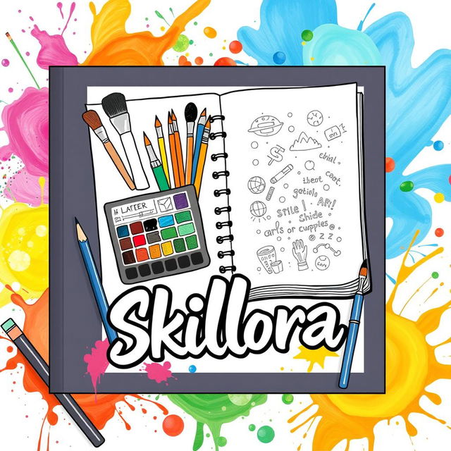 A dynamic and artistic cover page titled 'Skillora'