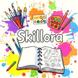 A dynamic and artistic cover page titled 'Skillora'