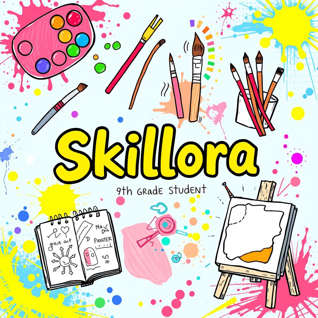 An energetic and colorful cover page titled 'Skillora'