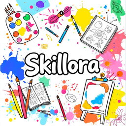An energetic and colorful cover page titled 'Skillora'