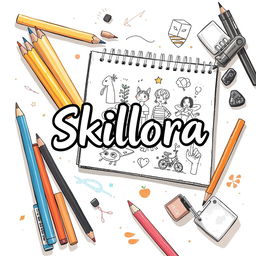 A dynamic and modern cover page titled 'Skillora'