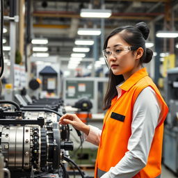 A skilled production operator in a high-efficiency manufacturing environment