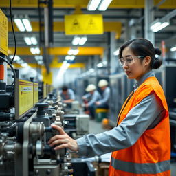 A skilled production operator in a high-efficiency manufacturing environment
