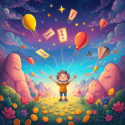 A dreamlike illustration inspired by the theme of 'Lottery Dreams