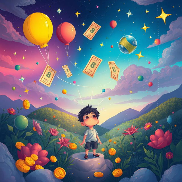 A dreamlike illustration inspired by the theme of 'Lottery Dreams