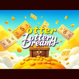 A creative cover page design for a theme titled 'Lottery Dreams